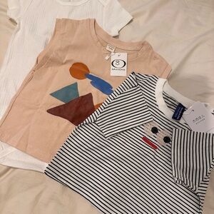 MiniOlie Graphic and Striped Baby Tees
